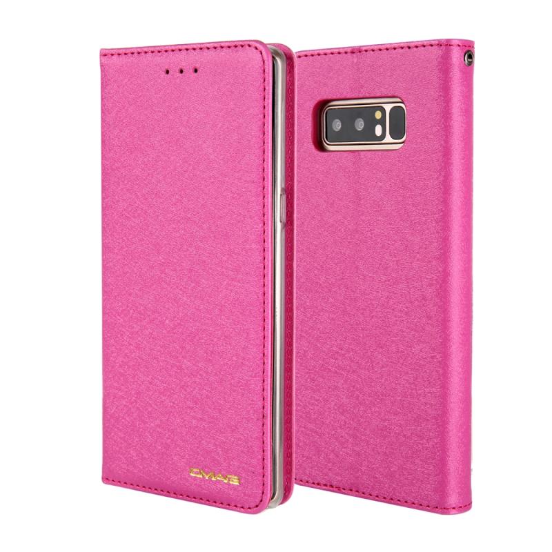 Voor Galaxy Note 8 CMai2 Silk Texture Horizontal Flip Leather Case met Holder & Card Slots & Photo Frame & Wallet(Rose Red)