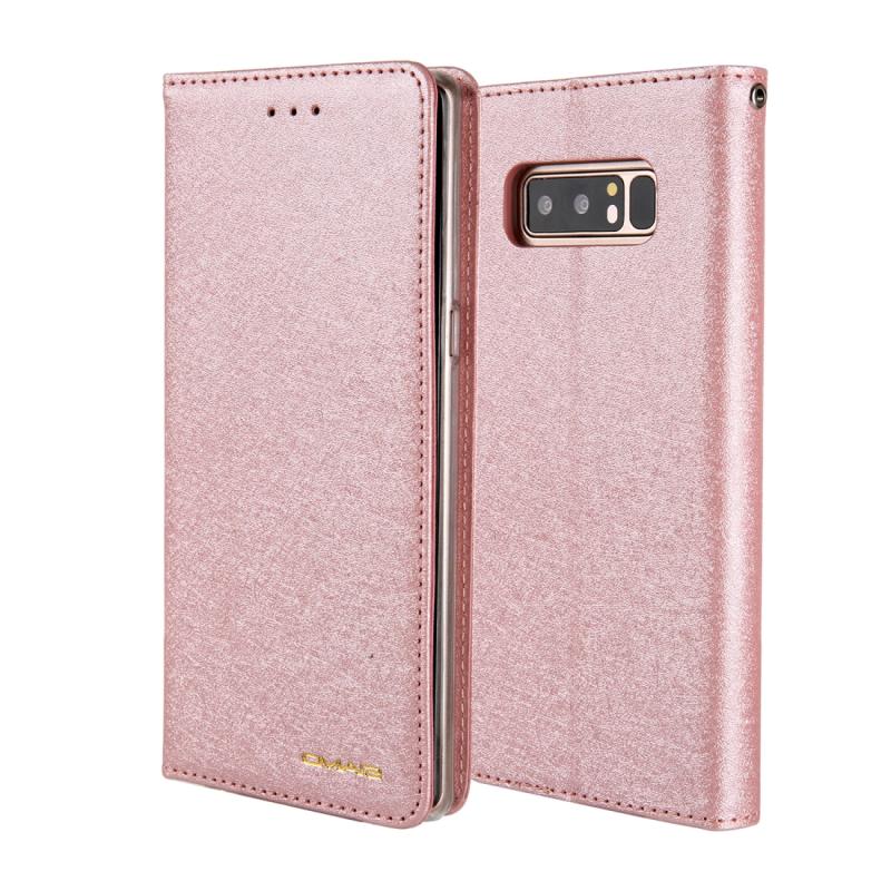 Voor Galaxy Note 8 CMai2 Silk Texture Horizontal Flip Leather Case met Holder & Card Slots & Photo Frame & Wallet(Rose Gold)