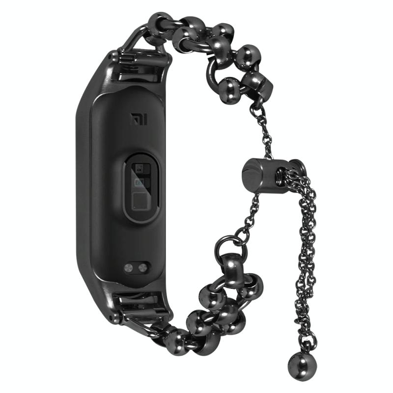 Voor Xiaomi Mi Band 7 kraal stalen ketting metalen horlogeband