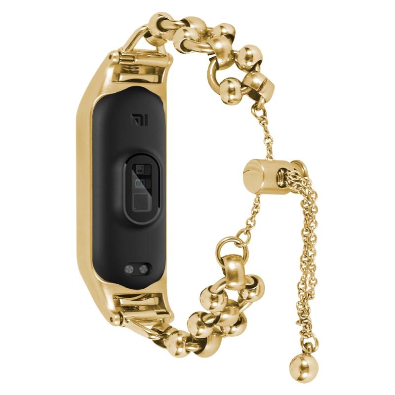 Voor Xiaomi Mi Band 7 kraal stalen ketting metalen horlogeband