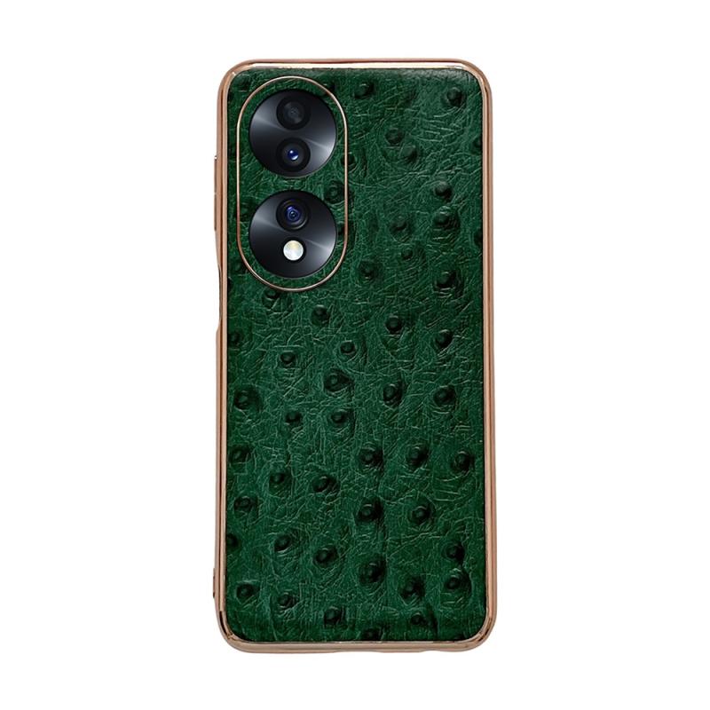 Voor Honor 70 Lederen Struisvogel Textuur Nano Plating Telefoon Case (Groen)