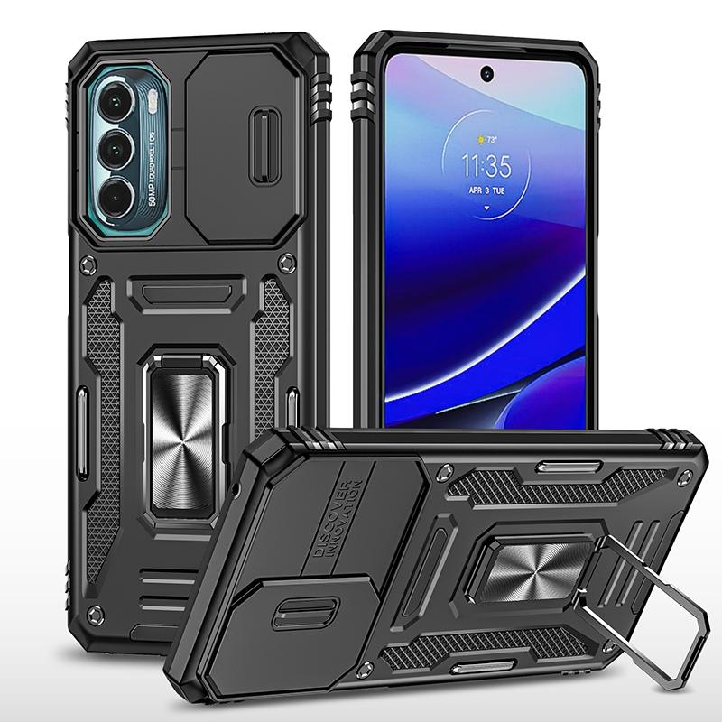 Voor Motorola Moto G Stylus 5G 2022 Armor PC + TPU Camera Shield Phone Case