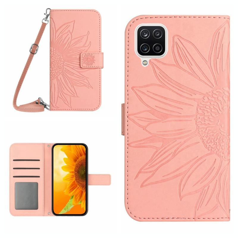 Voor Samsung Galaxy F62/M62 Skin Feel Sun Flower Pattern Flip lederen telefoonhoes