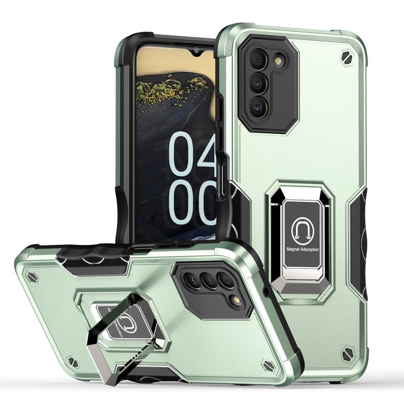 Voor Nokia G400 5G Ringhouder Antislip Armor Phone Case (Groen)