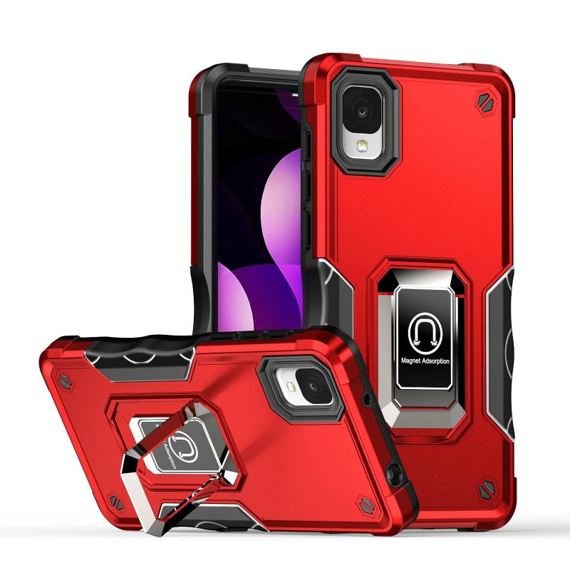 Voor TCL ION z Ring Holder Antislip Armor Phone Case (Rood)