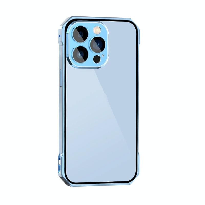 Voor iPhone 14 Plus Lensbeschermer Adsorptieslot Telefoonhoes (Sierra Blauw)