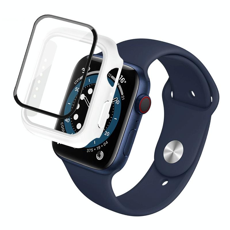 Voor Apple Watch Series 8 45 mm imak pc-framebehuizing met gehard glasfilm