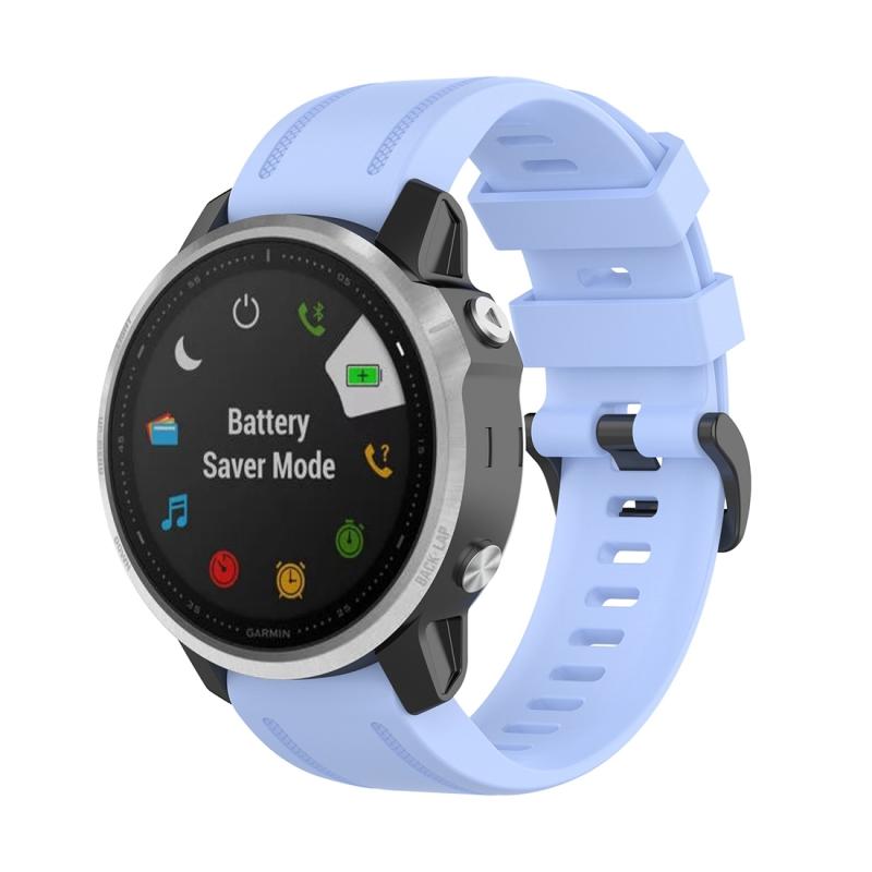 Voor Garmin Fenix 6S 20mm Quick Release Officiële Texture Polsband Watchband met plastic knop (Chrysant Blauw)