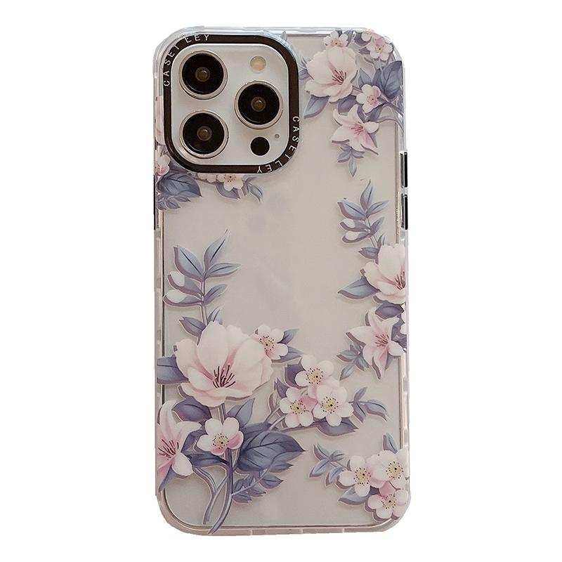 Voor iPhone 14 Pro Dual-side lamineren TPU-telefoonhoes (Magnolia Flower)