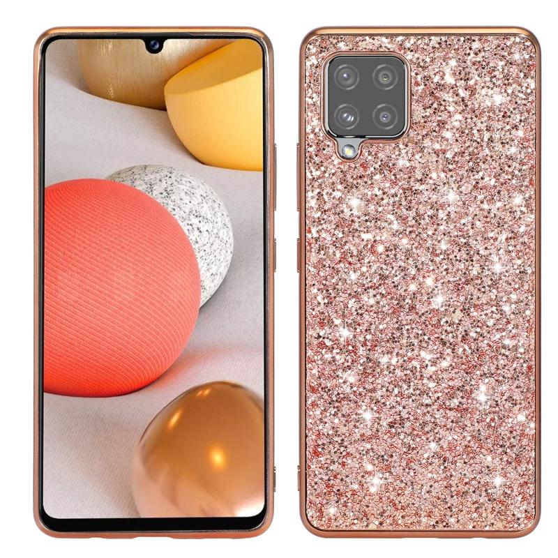 Voor Samsung Galaxy A12 5G Glitterpoeder Schokbestendig TPU-telefoonhoesje (roségoud)
