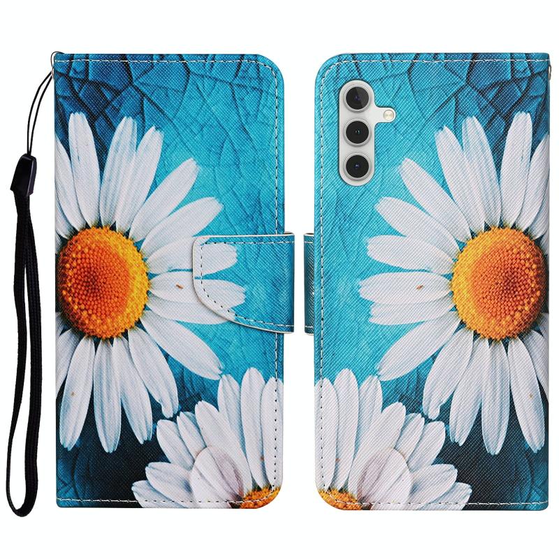 Voor Samsung Galaxy A14 5G Gekleurde Tekening Patroon Lederen Telefoon Case (Chrysanthemum)