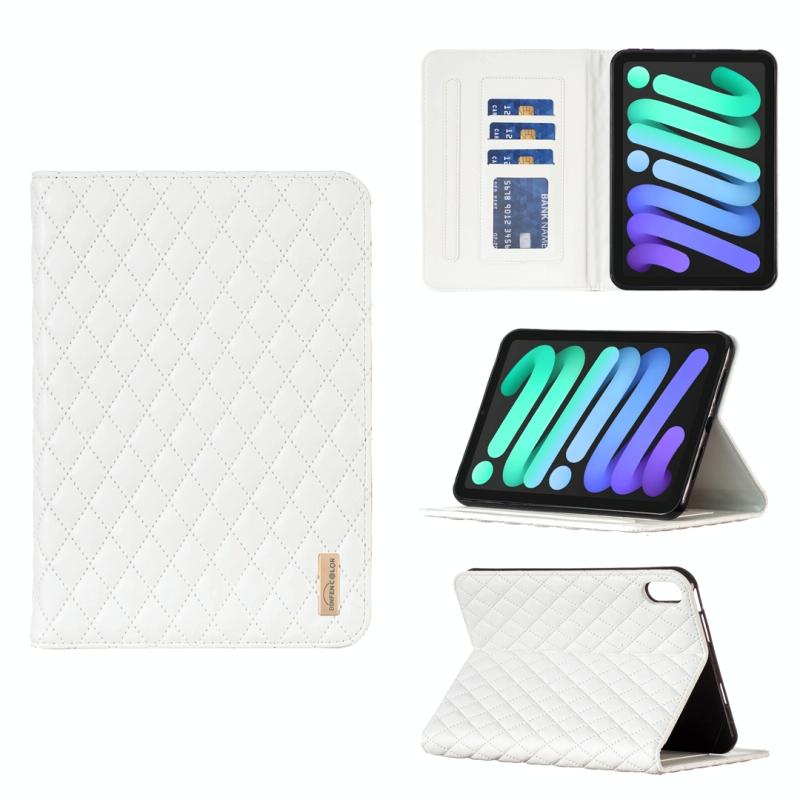 Voor iPad mini 6 elegante ruitvormige textuur horizontale flip lederen tablethoes