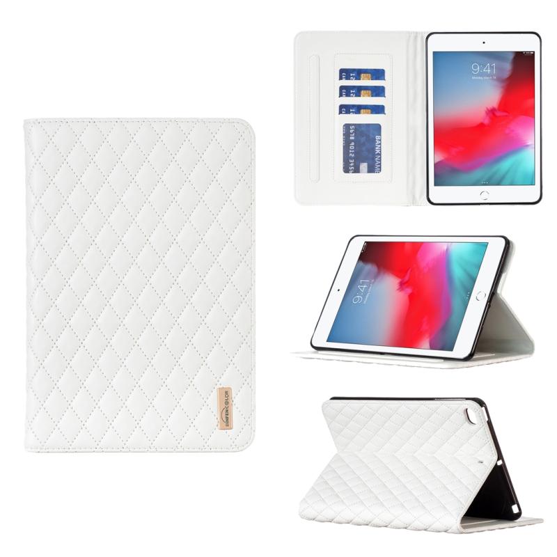 Voor iPad mini 5 / 4 / 3 / 2 / 1 elegante ruitvormige textuur horizontale flip lederen tablethoes