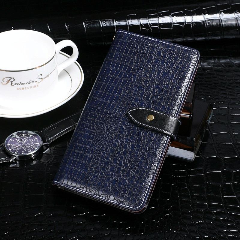 Voor Huawei P40 Lite idewei Crocodile Texture Horizontal Flip Leather Case met Holder & Card Slots & Wallet(Donkerblauw)