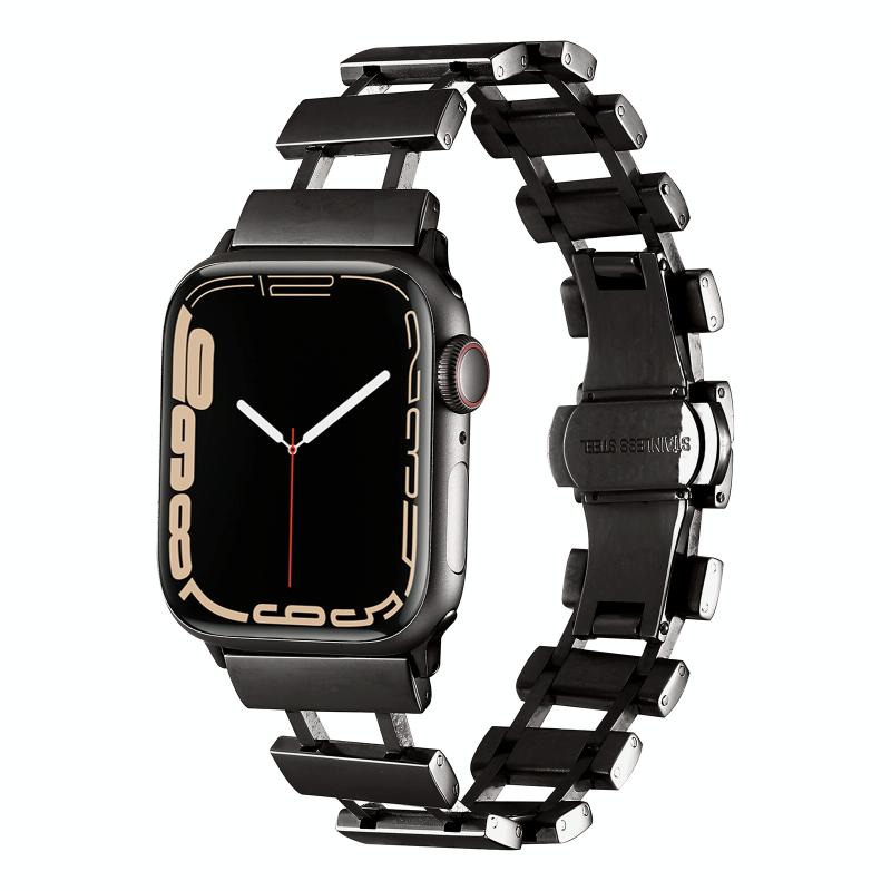 Holle roestvrijstalen horlogeband voor Apple Watch-serie 8 & 7 41 mm / SE 2 & 6 & SE & 5 & 4 40 mm / 3 & 2 & 1 38 mm