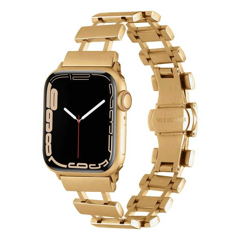 Holle roestvrijstalen horlogeband voor Apple Watch Series 8&7 41mm / SE 2&6&SE&5&4 40mm / 3&2&1 38mm (Goud)