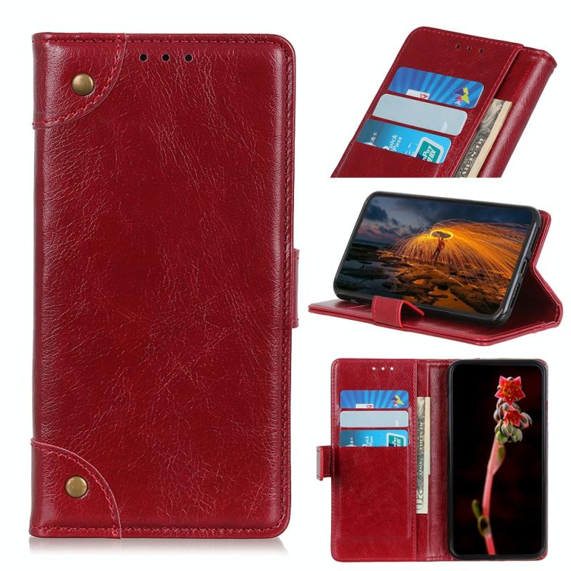 Voor Samsung Galaxy A34 5G Copper Buckle Nappa Textuur Horizontaal Flip Leather Phone Case (Wine Red)