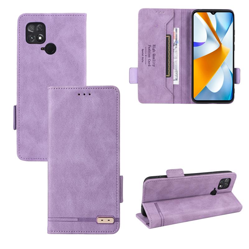 Voor Xiaomi Poco C40 magnetische sluiting flip lederen telefoonhoes