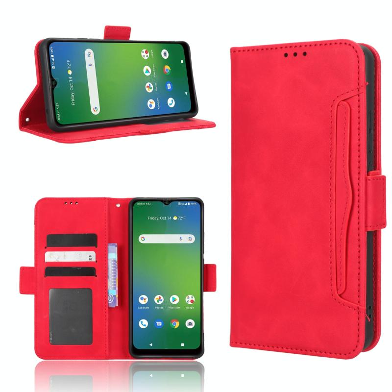 Voor Cricket Icon 4 Skin Feel Calf Texture Card Slots Leather Phone Case(Rood)