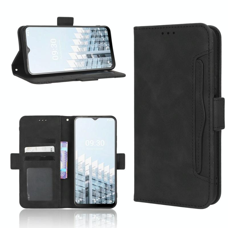 Voor Tecno Pop 6 Pro BE8 Skin Feel Calf Texture Card Slots Leather Phone Case(Black)