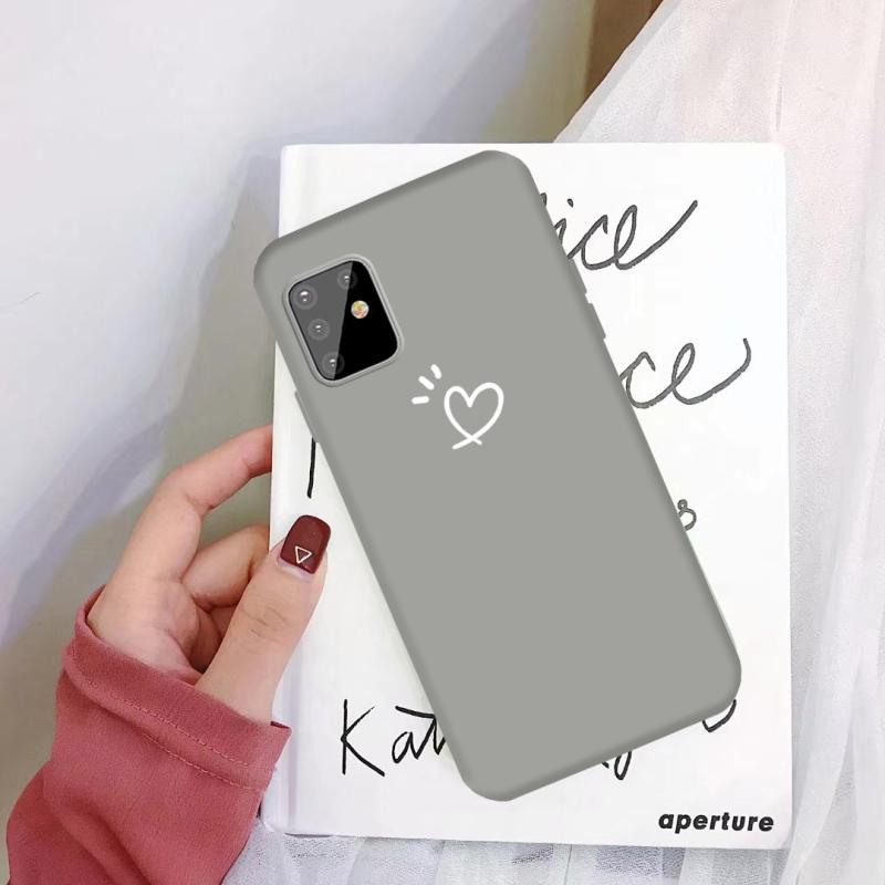 Voor Galaxy A81 / Note10 Lite / M60s Drie dots Liefde-hart patroon kleurrijke matte TPU telefoon beschermhoes (Grijs)