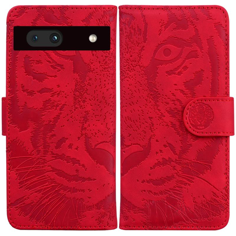 Voor Google Pixel 7a Tiger Embossing Pattern Flip lederen telefoonhoes