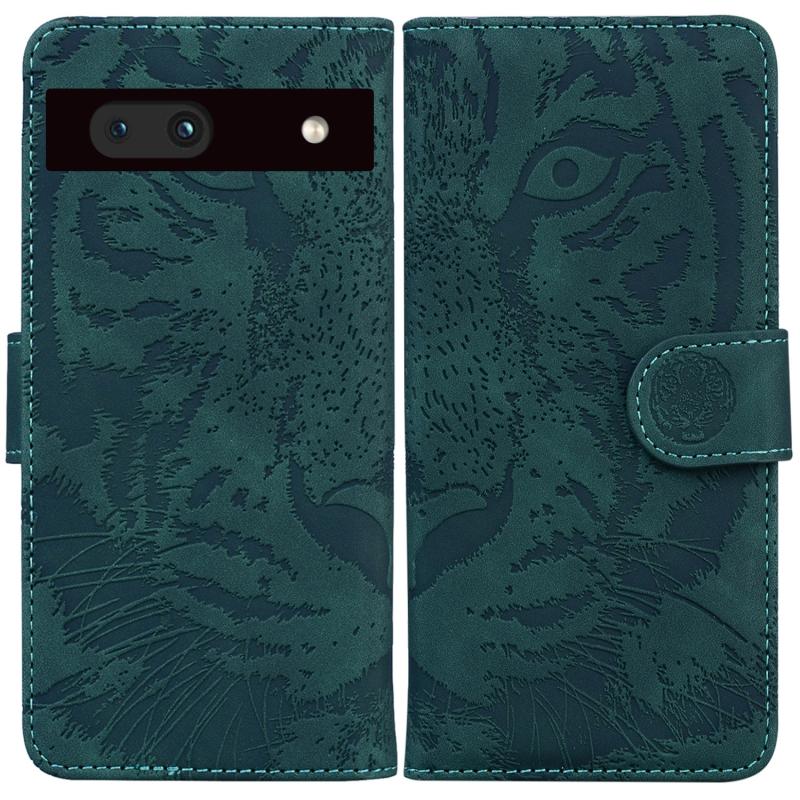 Voor Google Pixel 7a Tiger Embossing Pattern Flip lederen telefoonhoes