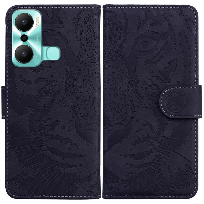 Voor Infinix Hot 20 Play Tiger Embossing Pattern Flip lederen telefoonhoes