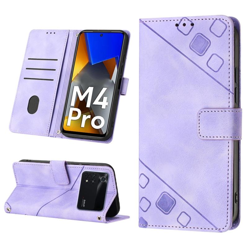 Voor Xiaomi Poco M4 Pro 4G Skin-feel reliëf lederen telefoonhoes