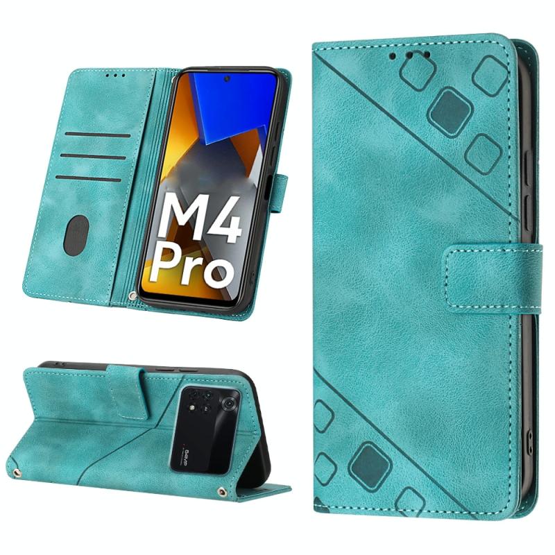 Voor Xiaomi Poco M4 Pro 4G Skin-feel reliëf lederen telefoonhoes