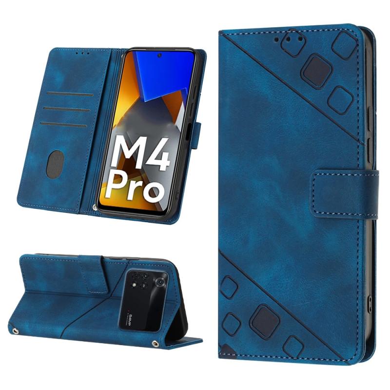 Voor Xiaomi Poco M4 Pro 4G Skin-feel reliëf lederen telefoonhoes