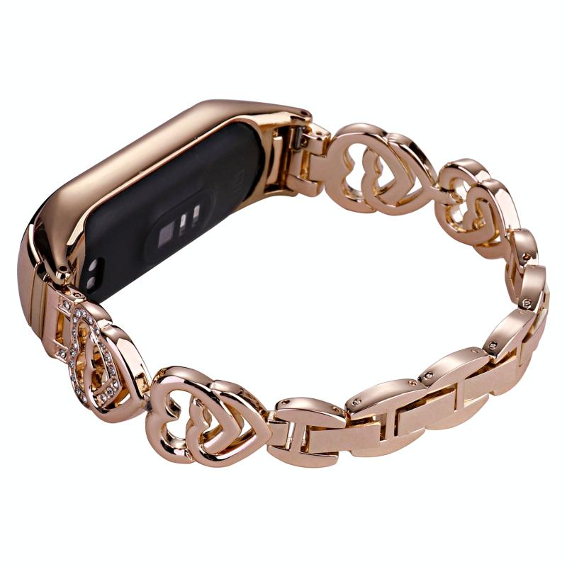 Voor Xiaomi Mi Band 7 Universal Diamond Metal Watch Band (roségoud)