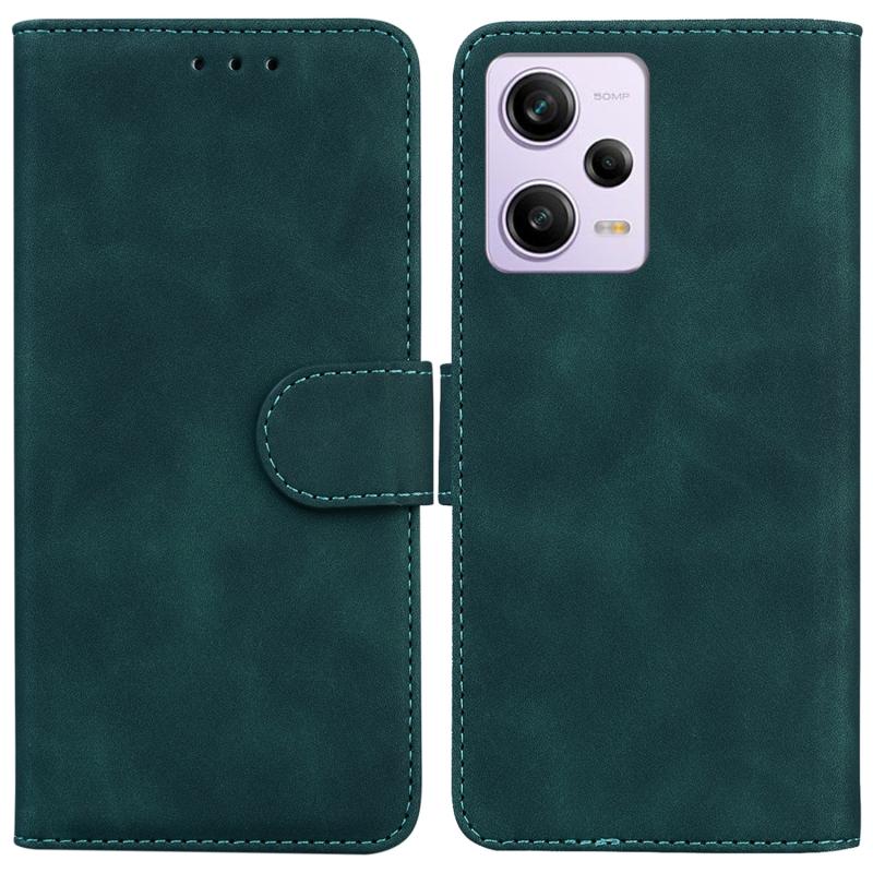 Voor Xiaomi Redmi Note 12 Pro Skin Feel Pure Color Flip Leather Phone Case(Groen)