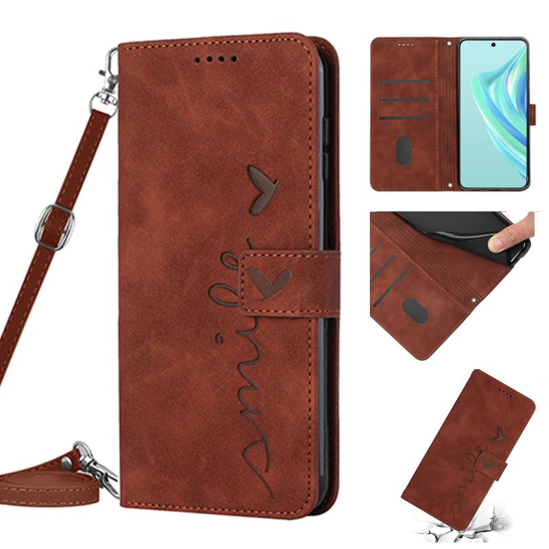 Voor Motorola Moto G53 5G/G13 4G/G23 4G Skin Feel Heart Pattern Leather Phone Case met Lanyard