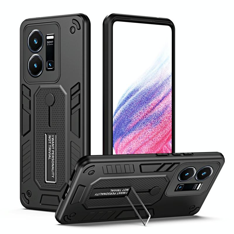 Voor vivo Y35 4G Variety Brave Armor Finger Loop Holder Phone Case