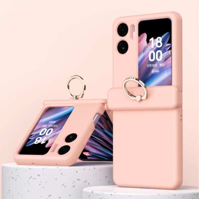 Voor OPPO Find N2 Flip Macaron Magnetische driedelige telefoonhoes met ring