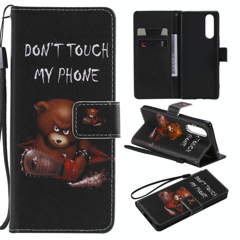 Voor Sony XZ5 Painting Horizontal Flip Leather Case met Holder & Card Slot & Lanyard(Bear)