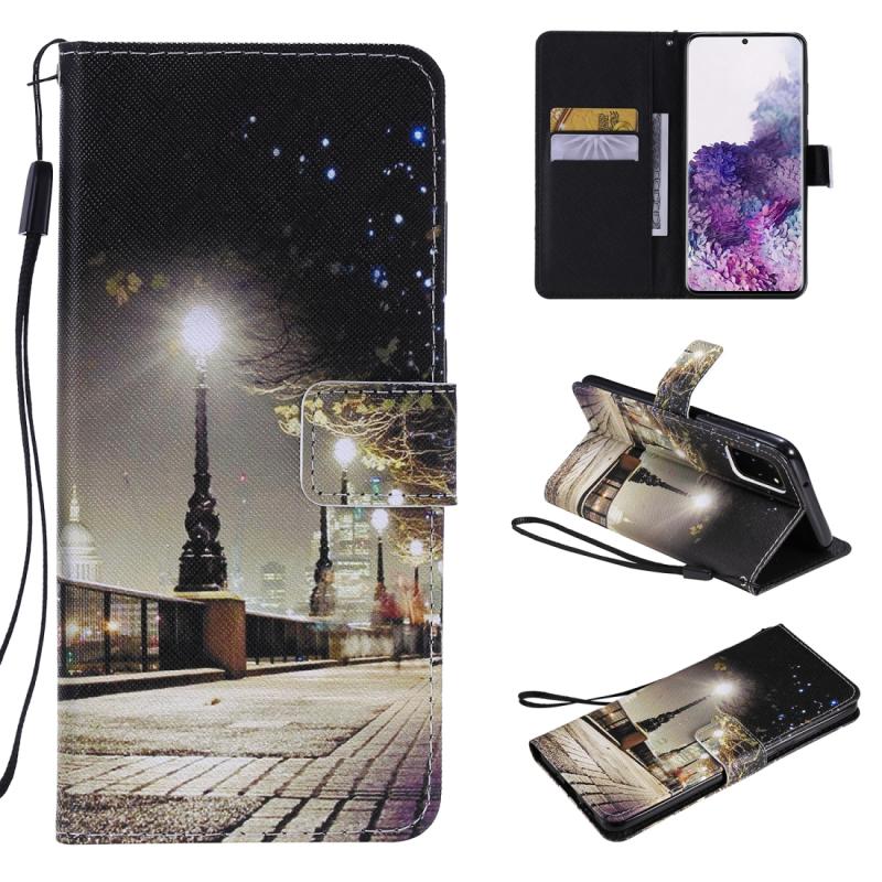 Voor Galaxy S20+ Painting Horizontale Flip Lederen Kast met Holder & Card Slot & Lanyard(Cityscape)
