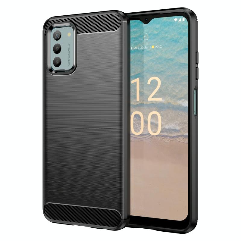 Voor Nokia G22 geborsteld textuur koolstofvezel TPU telefoonhoes