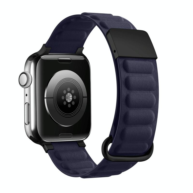 Magnetische omgekeerde gesp horlogeband voor Apple Watch Series 8&7 41mm / SE 2&6&SE&5&4 40mm / 3&2&1 38mm (Indigo Blue)