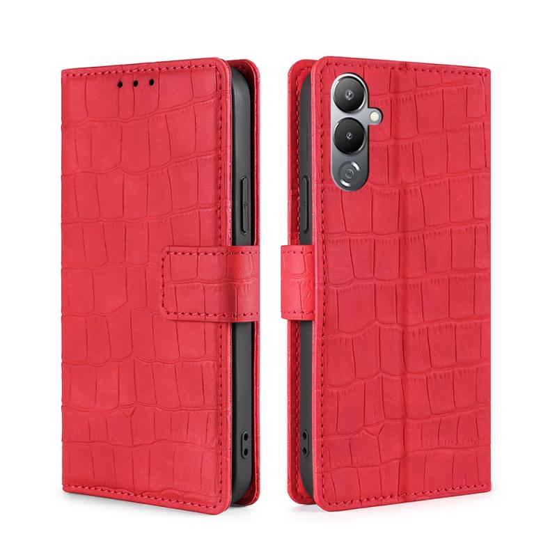 Voor Tecno Pova 4 Skin Feel Crocodile magnetische sluiting lederen telefoonhoes