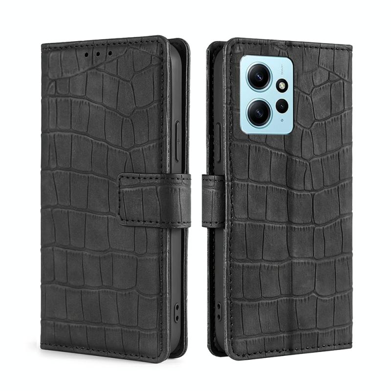 Voor Xiaomi Redmi Note 12 4G Global Skin Feel Crocodile magnetische sluiting lederen telefoonhoes