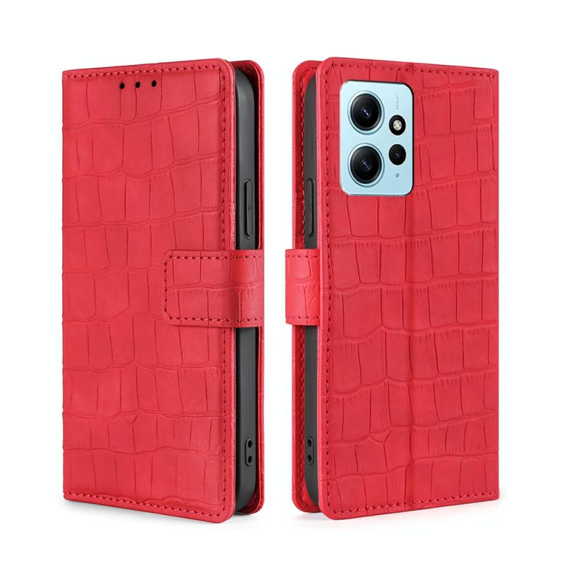 Voor Xiaomi Redmi Note 12 4G Global Skin Feel Crocodile magnetische sluiting lederen telefoonhoes