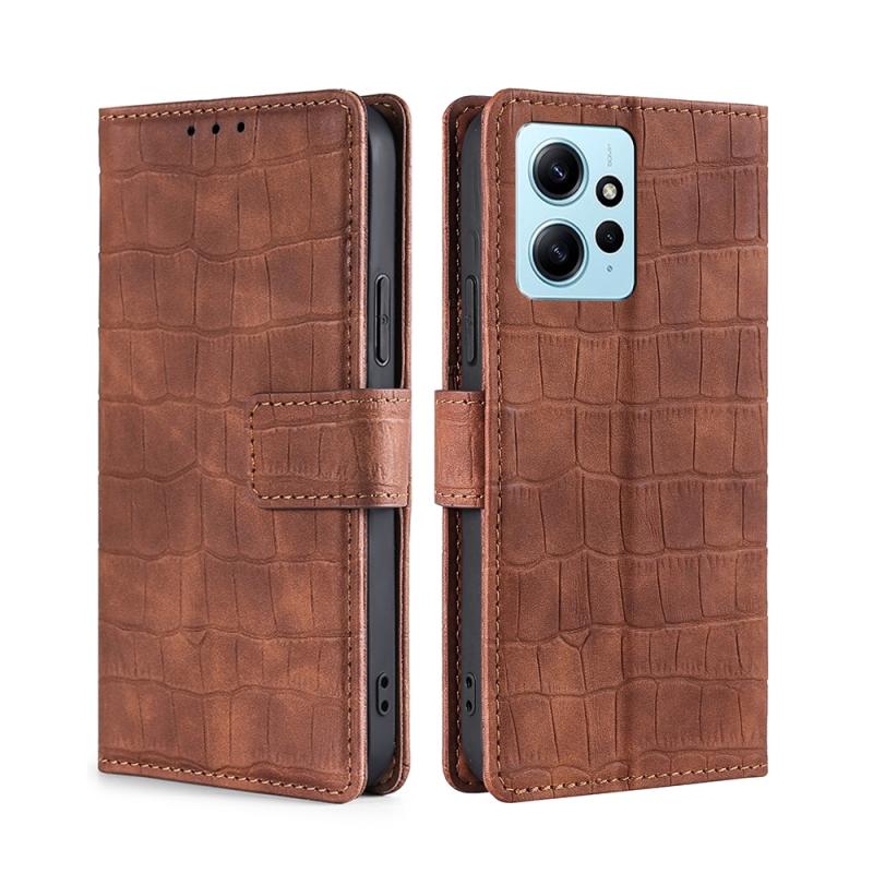 Voor Xiaomi Redmi Note 12 4G Global Skin Feel Crocodile magnetische sluiting lederen telefoonhoes