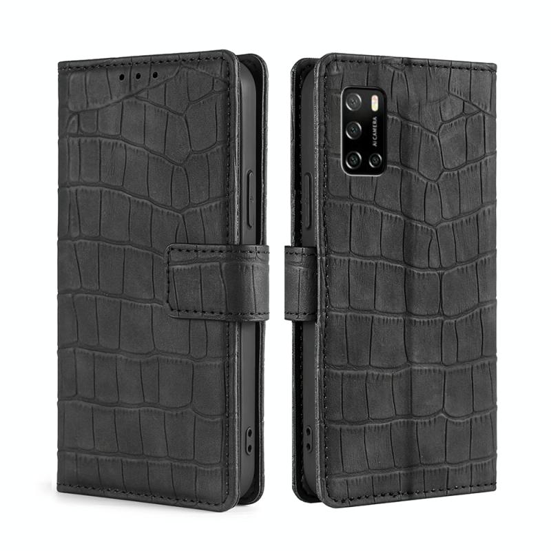 Voor Rakuten Big S Skin Feel Crocodile magnetische sluiting lederen telefoonhoes