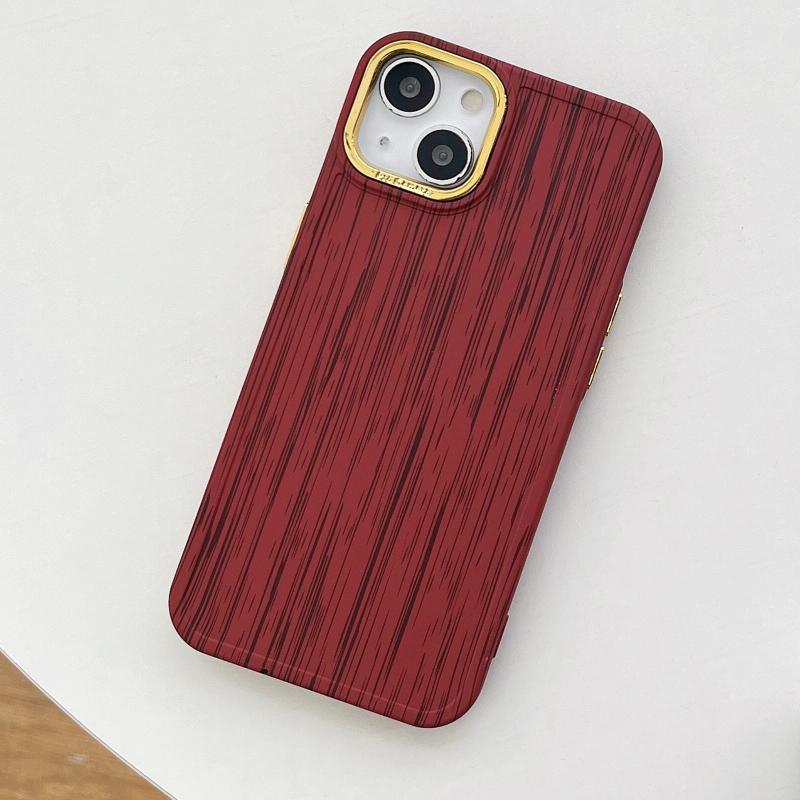 Voor iPhone 13 Pro Retro houtstructuur schokbestendig telefoonhoesje