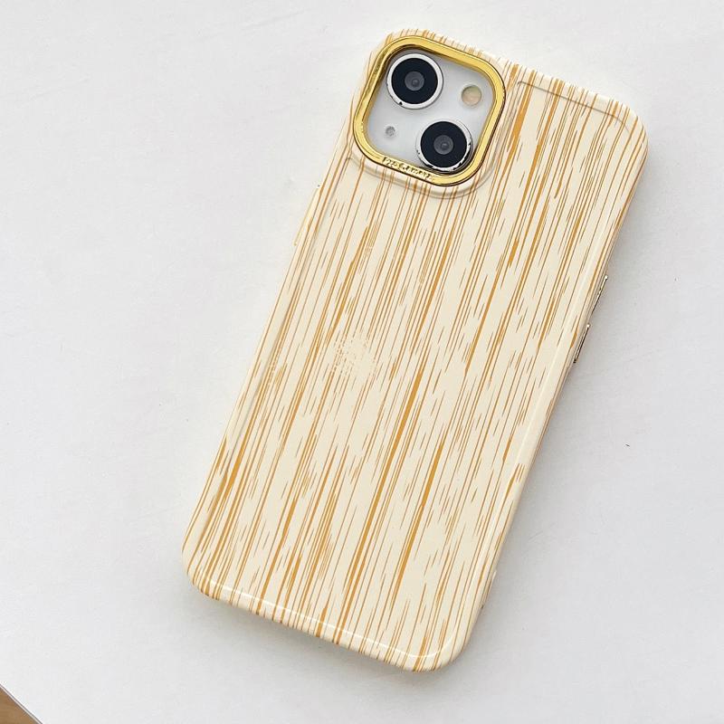 Voor iPhone 14 Pro Max retro houtstructuur schokbestendig telefoonhoesje