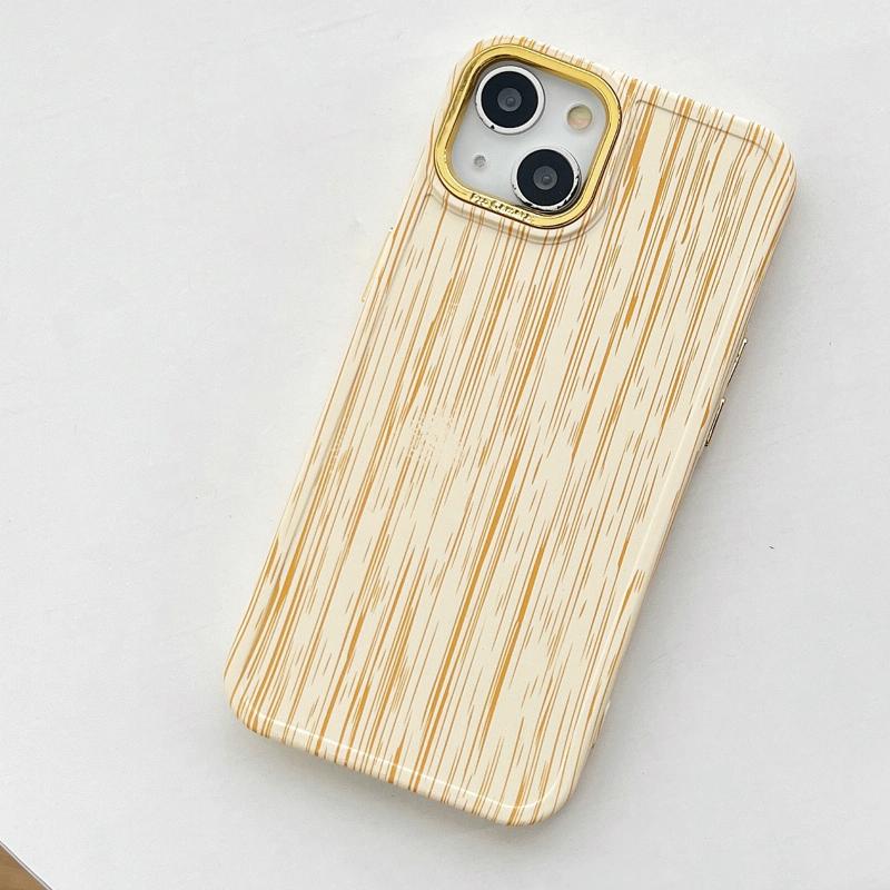 Voor iPhone 14 Pro Retro houtstructuur schokbestendig telefoonhoesje