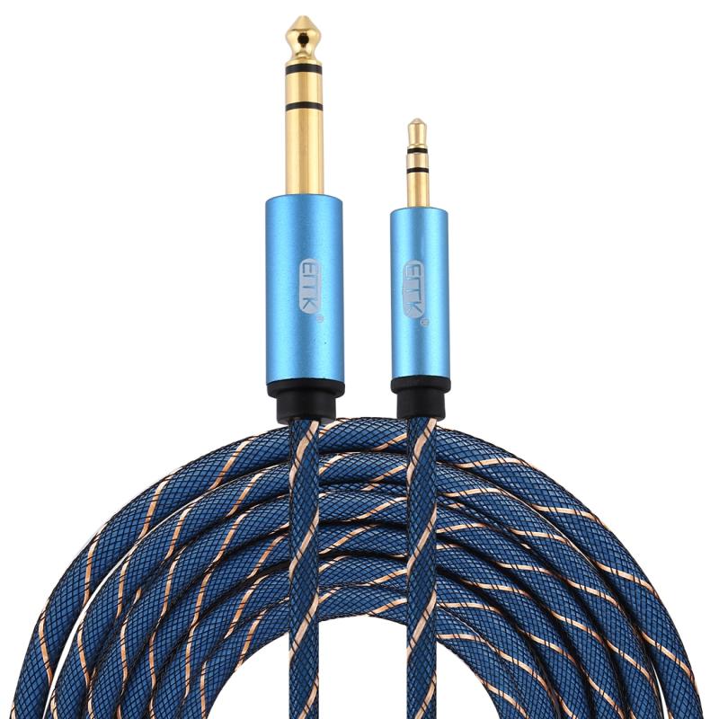 EMK 3.5mm Jack Male to 6.35mm Jack Male Gold Plated Connector Nylon Braid AUX Cable for Computer / X-BOX / PS3 / CD / DVD Cable Length:5m(Dark Blue)