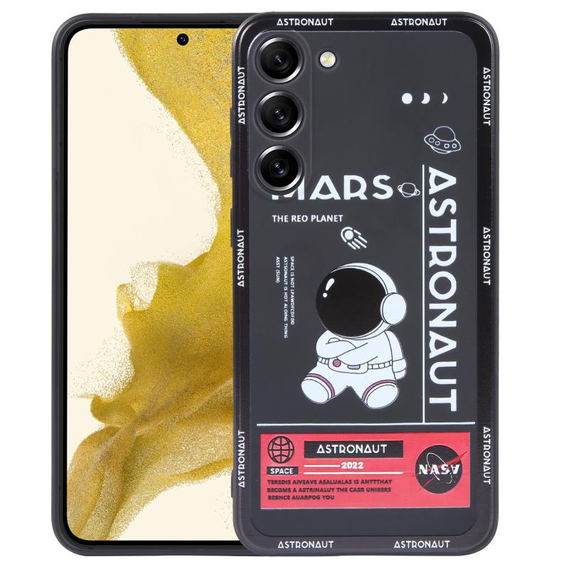 Voor Samsung Galaxy S20 Ultra 5G Astronaut patroon siliconen telefoonhoes met rechte rand (Mars Astronaut-zwart)